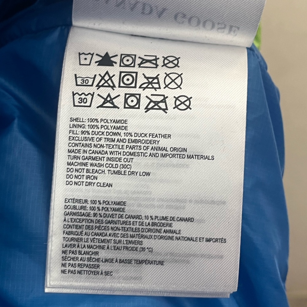 Canada Goose Neon Lime Green Puffer Vest with Blue Lining - Picture 10 of 10